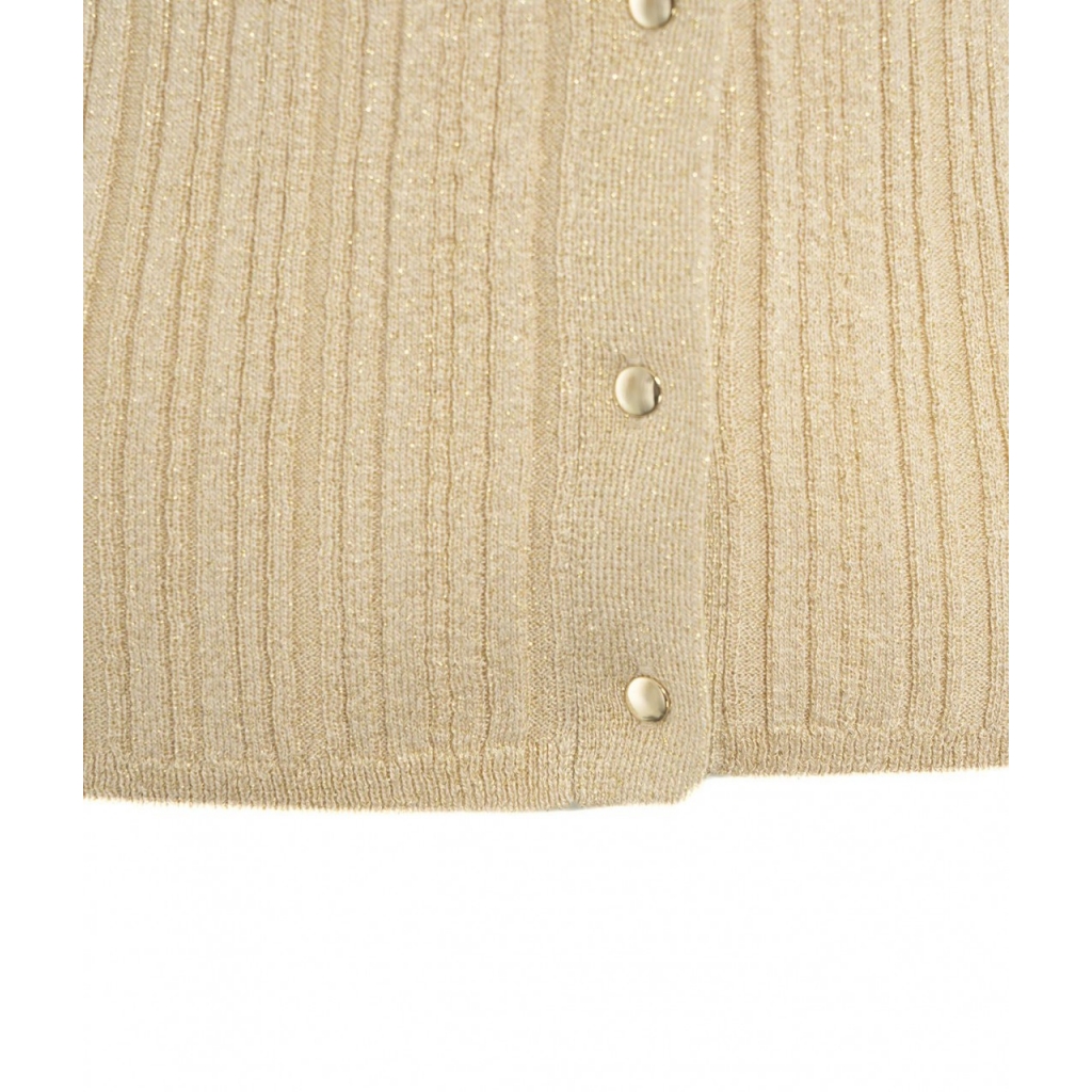 Cardigan in maglia lurex oro