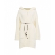 Cappotto in maglia con cintura crema