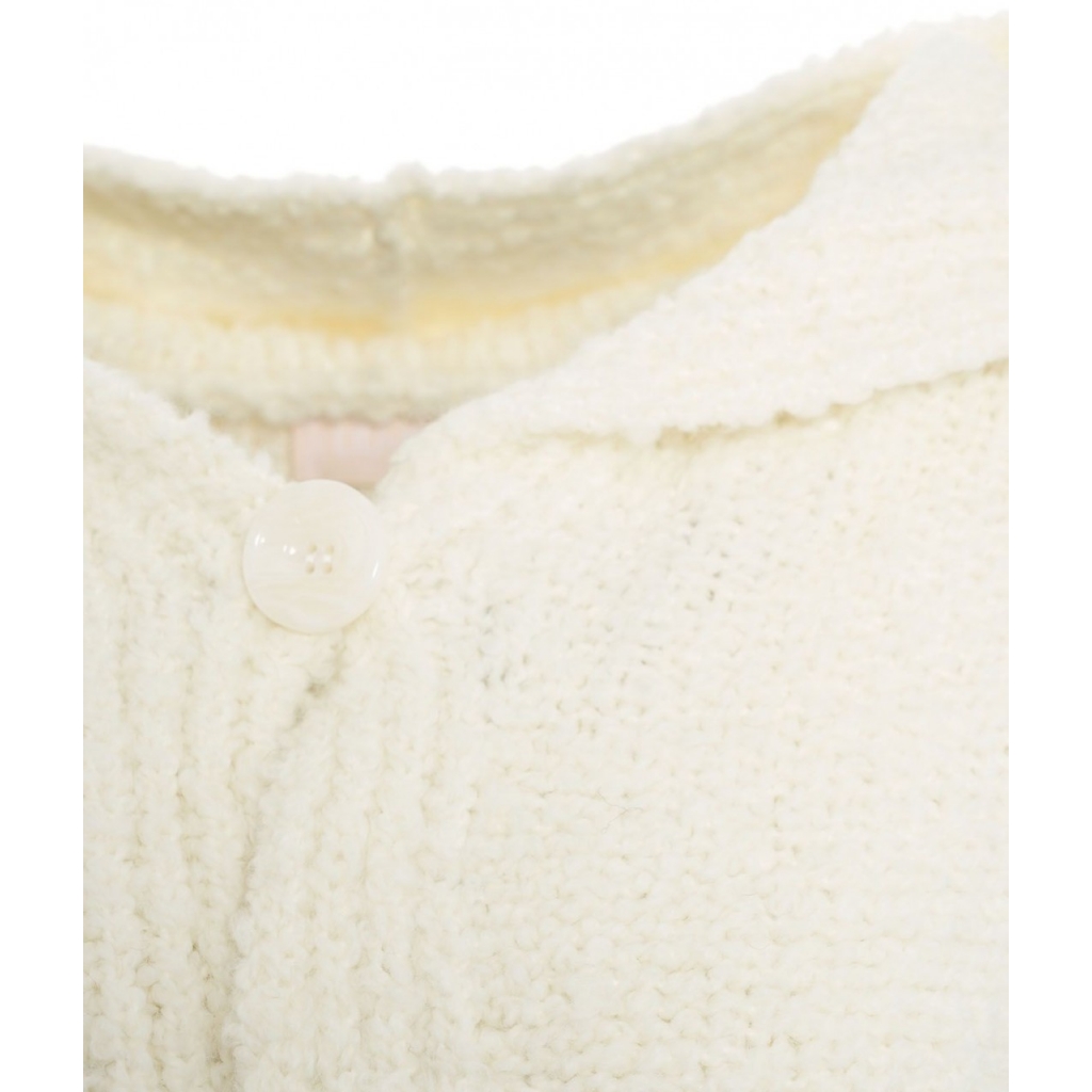 Cappotto in maglia con cintura crema