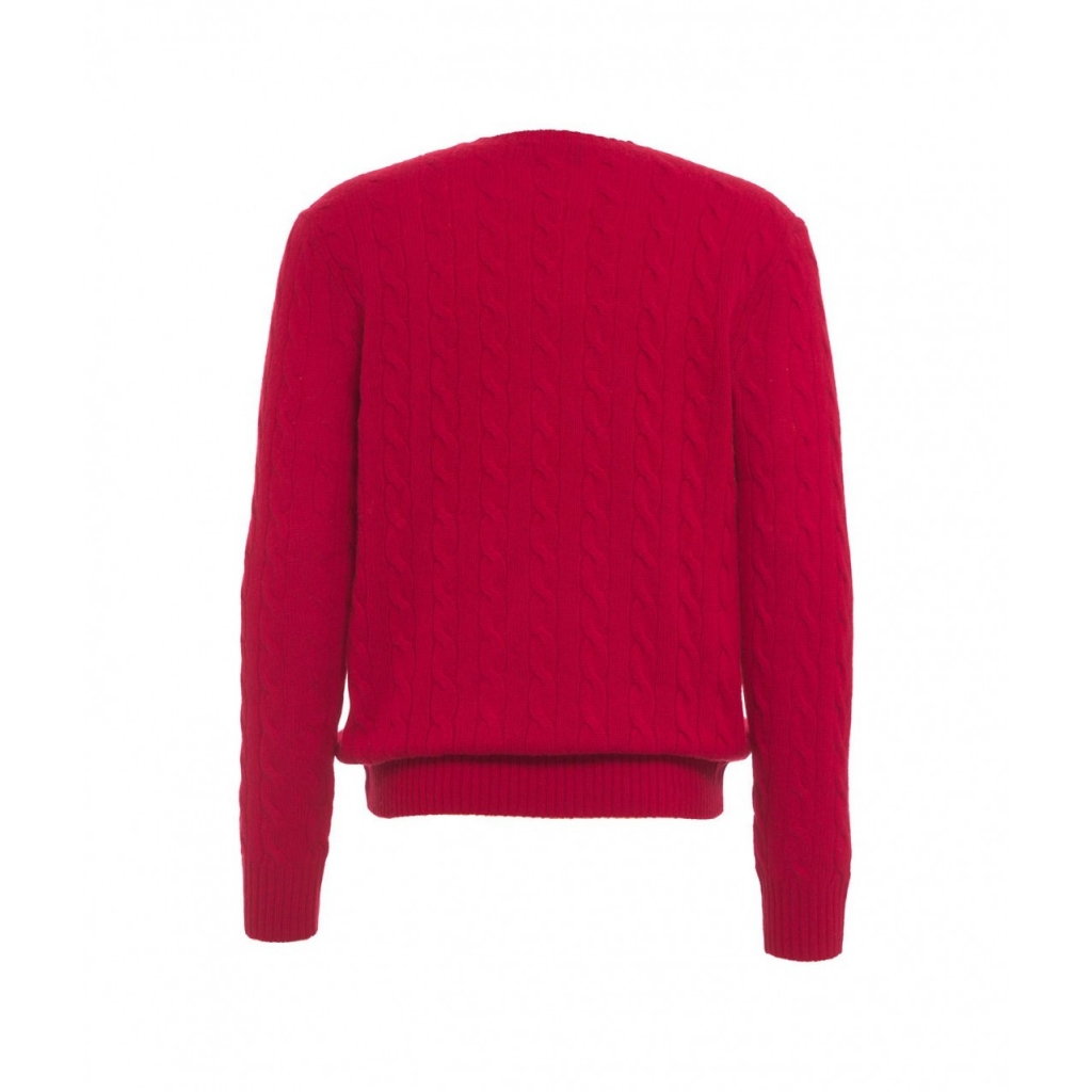Maglione in maglia intrecciata rosso
