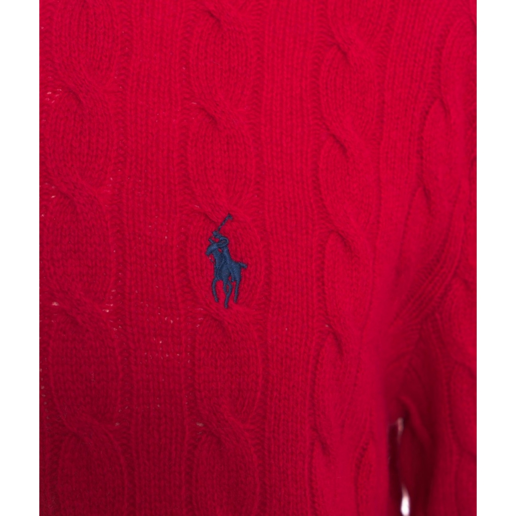 Maglione in maglia intrecciata rosso