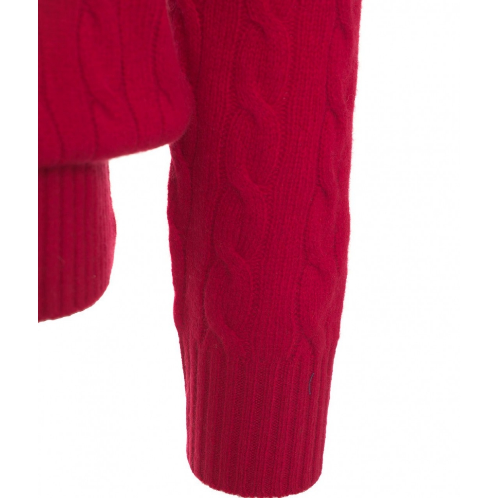 Maglione in maglia intrecciata rosso