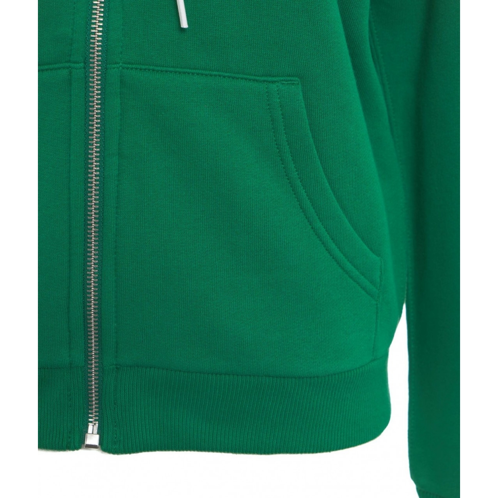 Felpa con cappuccio e zip verde