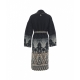Cardigan lungo in maglia con cintura in vita nero