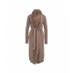 Cardigan lungo con pelliccia sintetica marrone