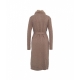 Cardigan lungo con pelliccia sintetica marrone