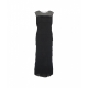 Maxi abito con frange nero