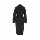 Cappotto in misto lana con cintura nero