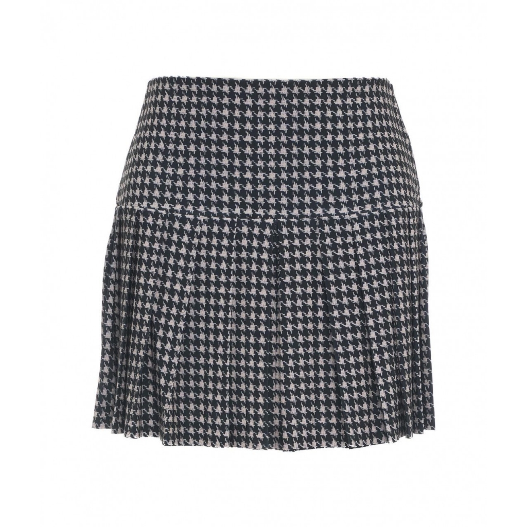 Mini gonna pied de poule multicolore