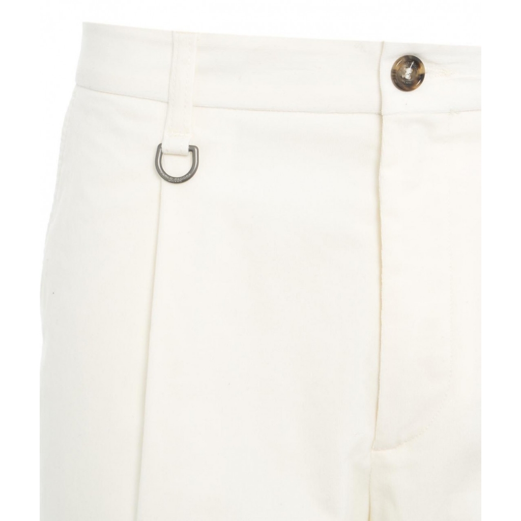 Pantaloni di velluto a coste sottili bianco