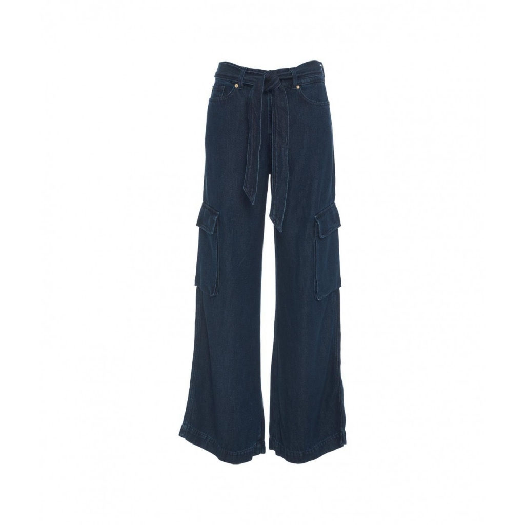 Jeans Cargo Palazzo blu scuro
