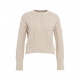 Maglione in maglia intrecciata marrone chiaro