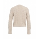Maglione in maglia intrecciata marrone chiaro