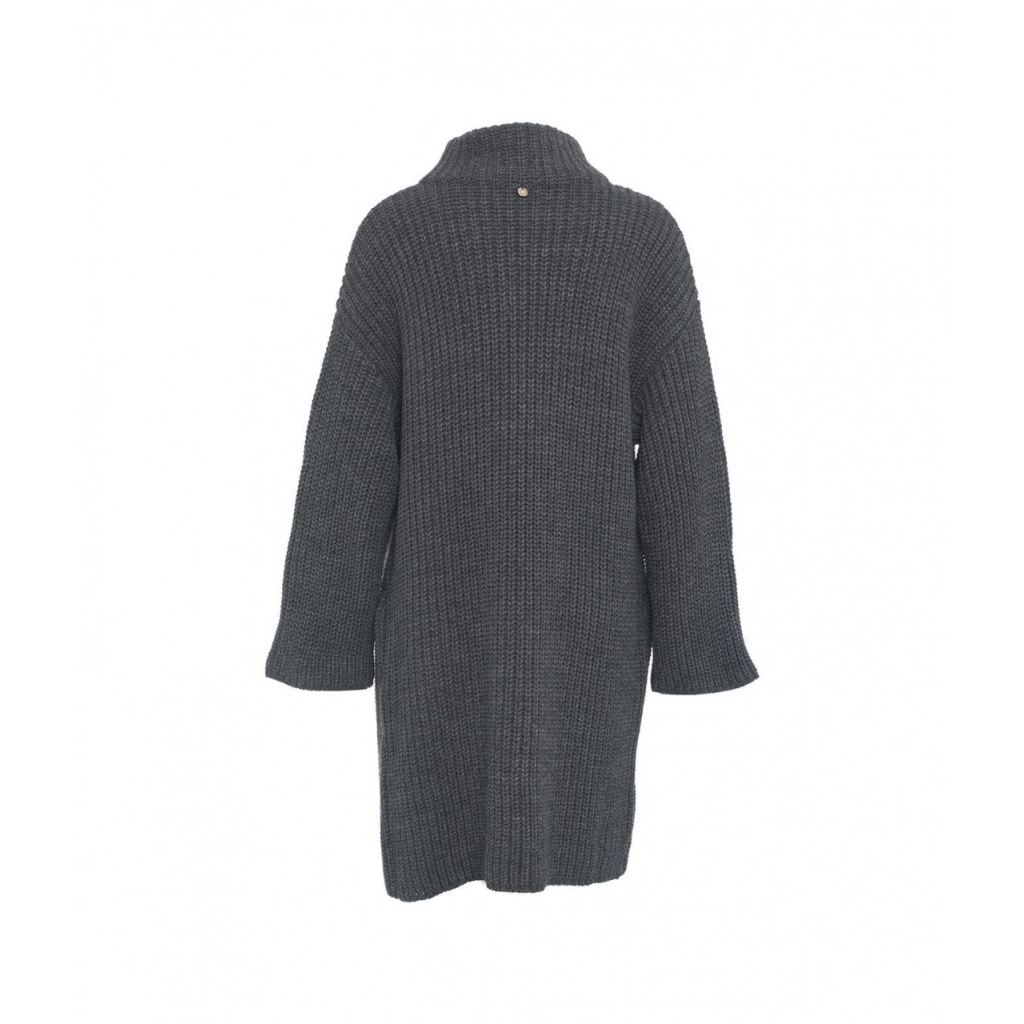 Cappotto in maglia con strass grigio scuro