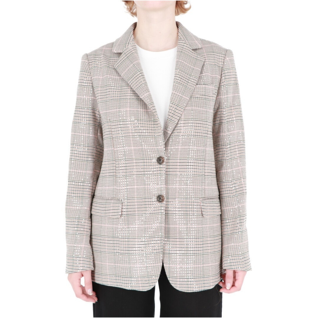 Giacca ScotchSoda Donna Sequin Prince Of Wales MED BEIGE