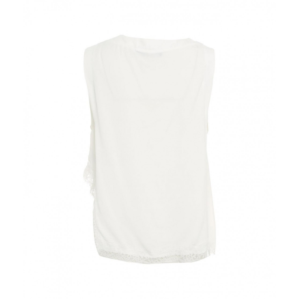 Top con pizzo bianco