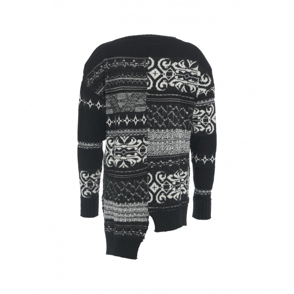 Maglione asimmetrico in misto lana nero