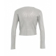 Cropped cardigan a maglia con spilla argento