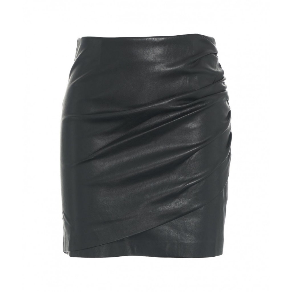 Minigonna Seema in eco pelle nero