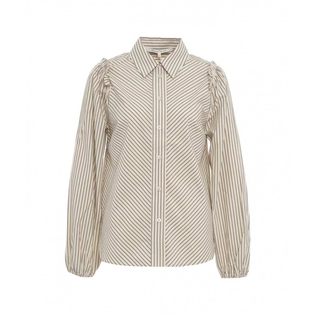 Camicia a righe Cities beige
