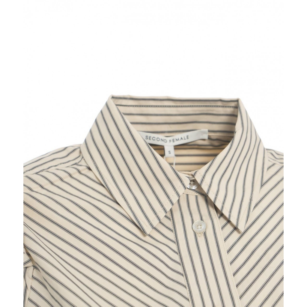 Camicia a righe Cities beige