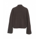 Cardigan in maglia melange Cler marrone scuro