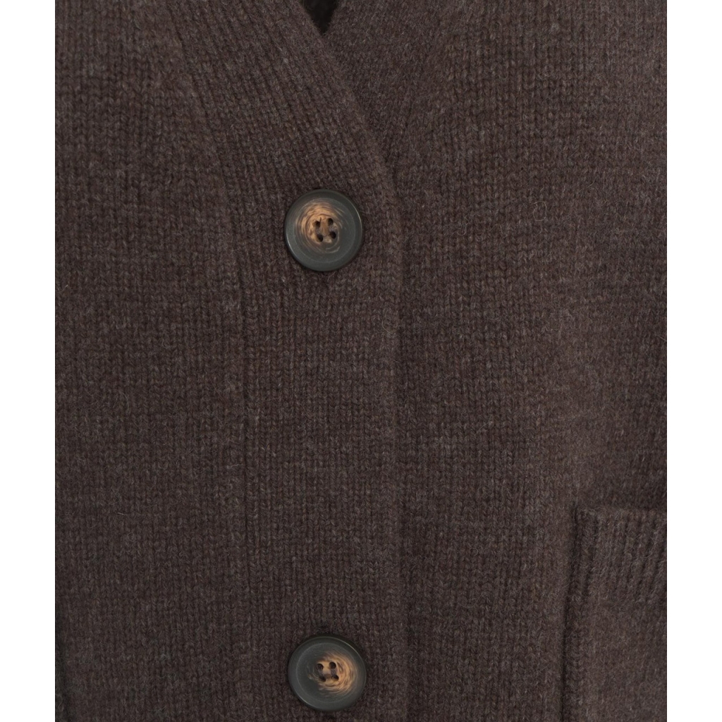 Cardigan in maglia melange Cler marrone scuro