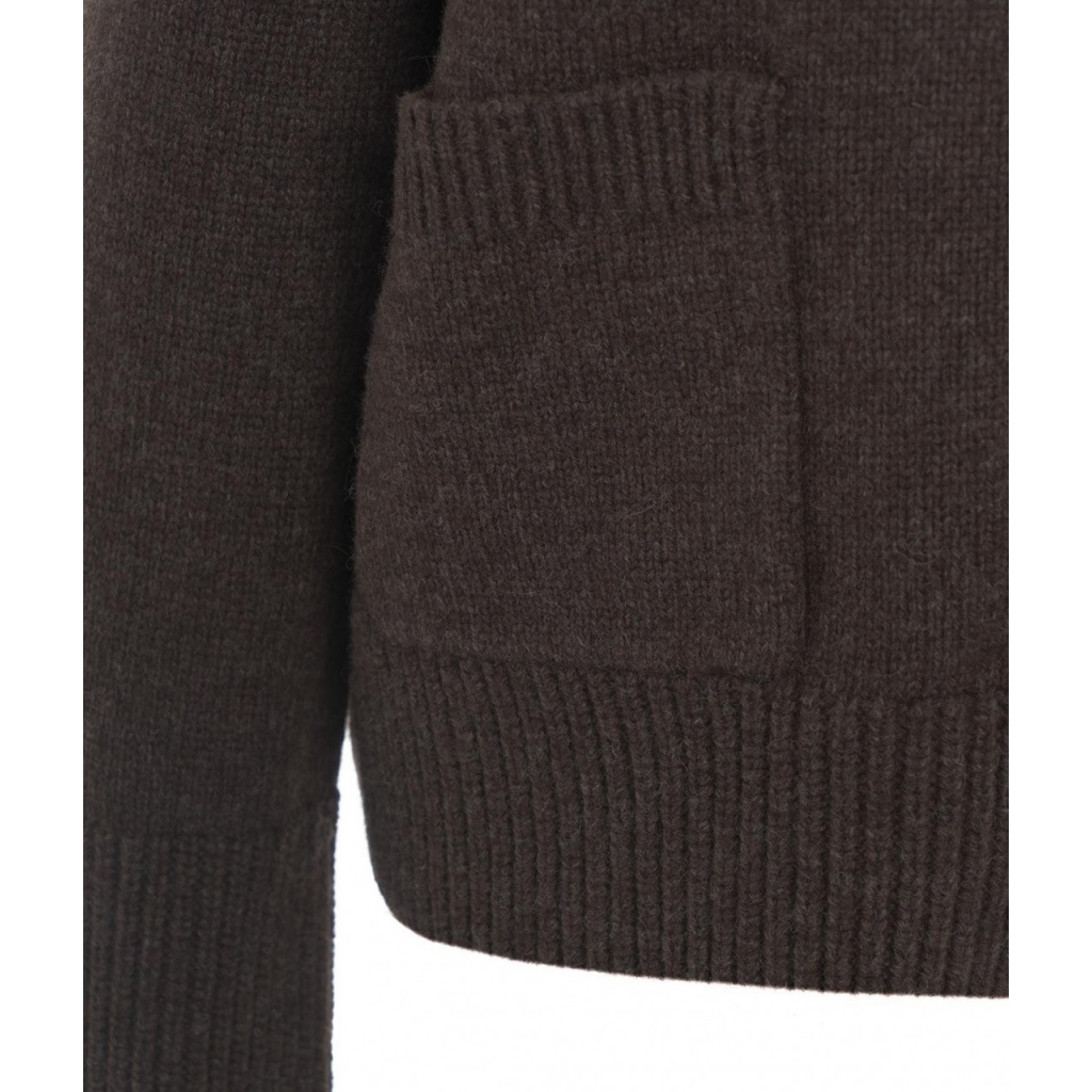 Cardigan in maglia melange Cler marrone scuro