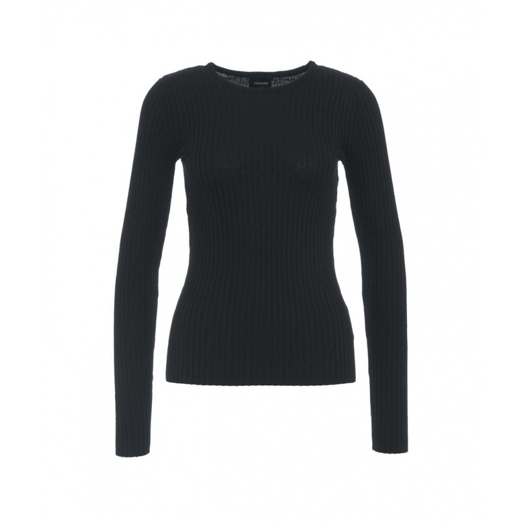 Maglione a coste Camb nero