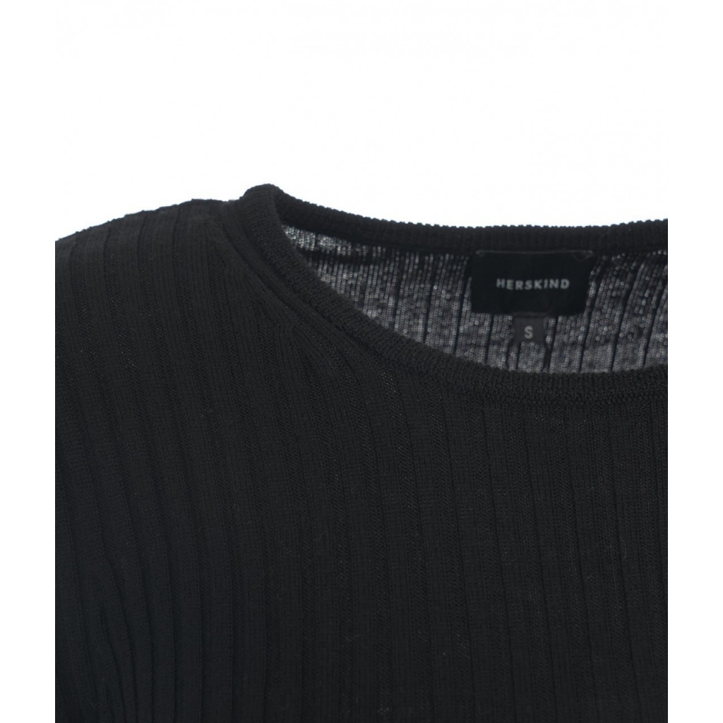 Maglione a coste Camb nero