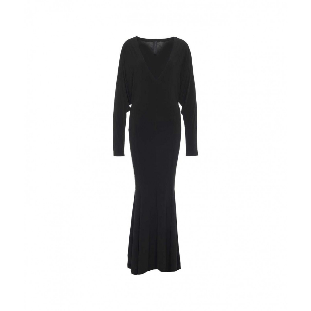 Abito maxi fit and flare nero