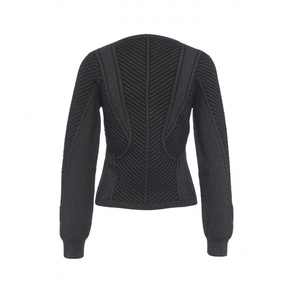 Cardigan a maglia con zip nero