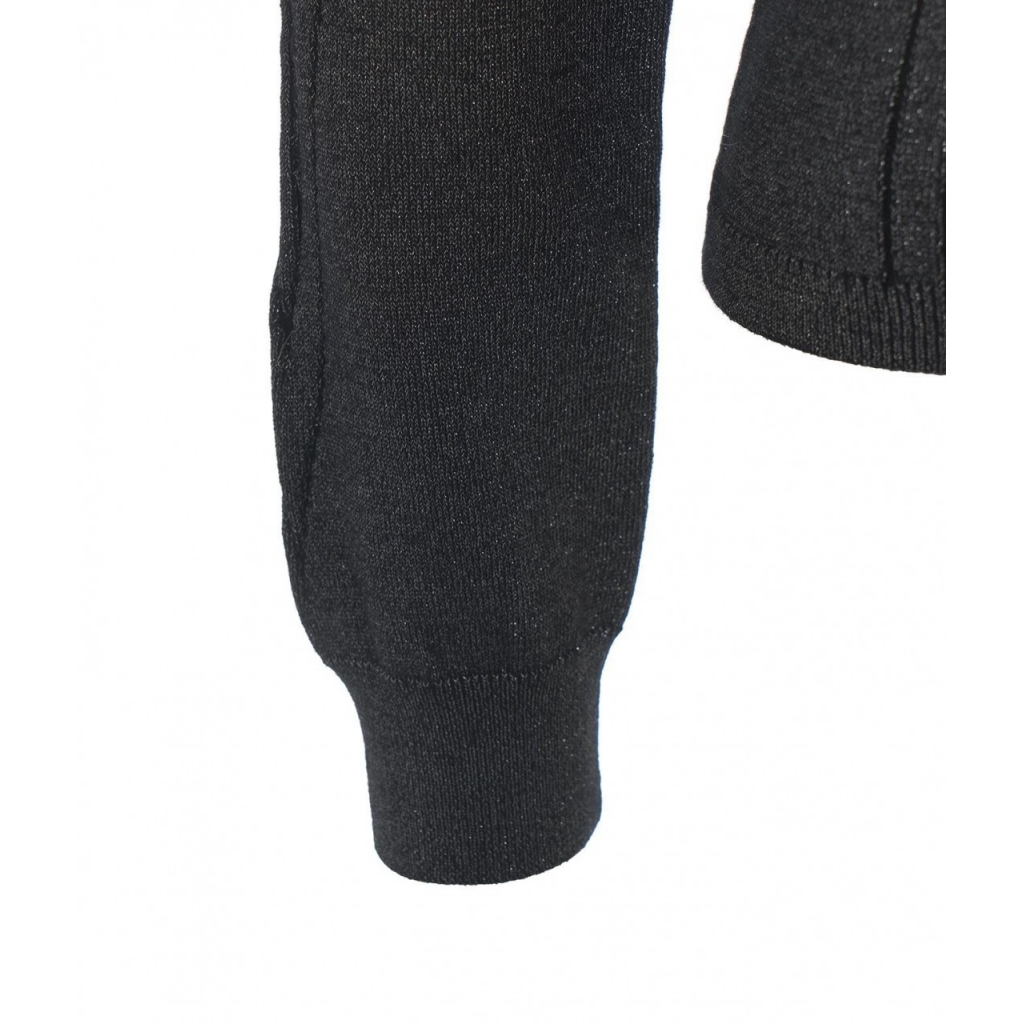 Cardigan a maglia con zip nero