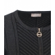 Cardigan a maglia con zip nero