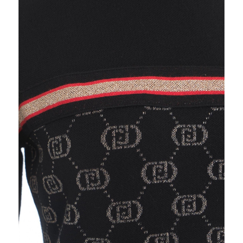 Abito in maglia con logo nero
