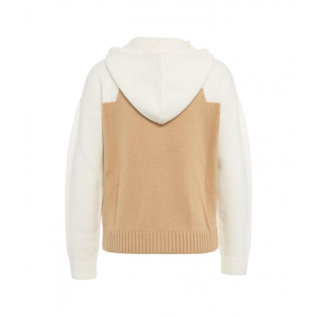 Maglione in misto lana con cappuccio marrone