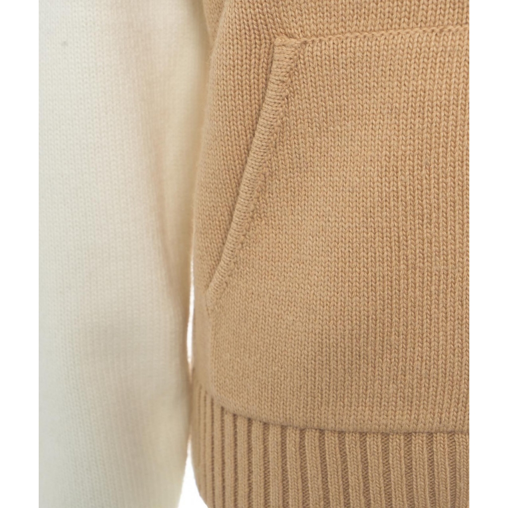 Maglione in misto lana con cappuccio marrone