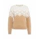 Maglione in misto lana con strass marrone