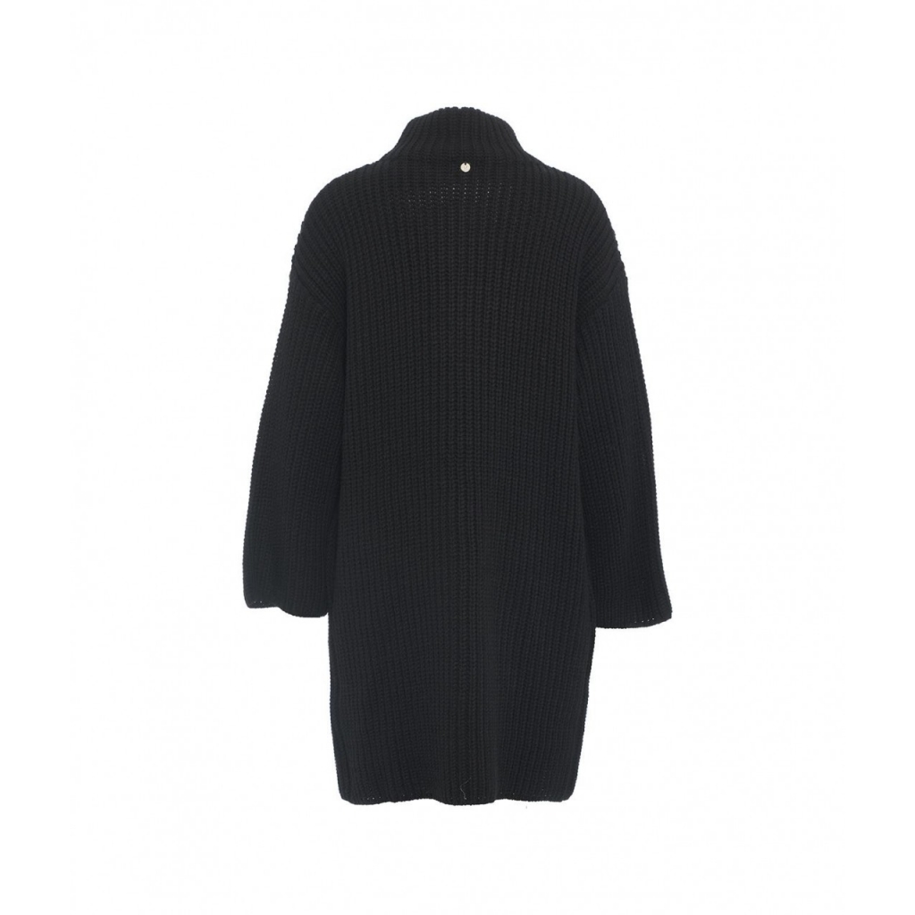 Cappotto in maglia con strass nero