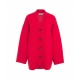 Cardigan oversize in merino rosso