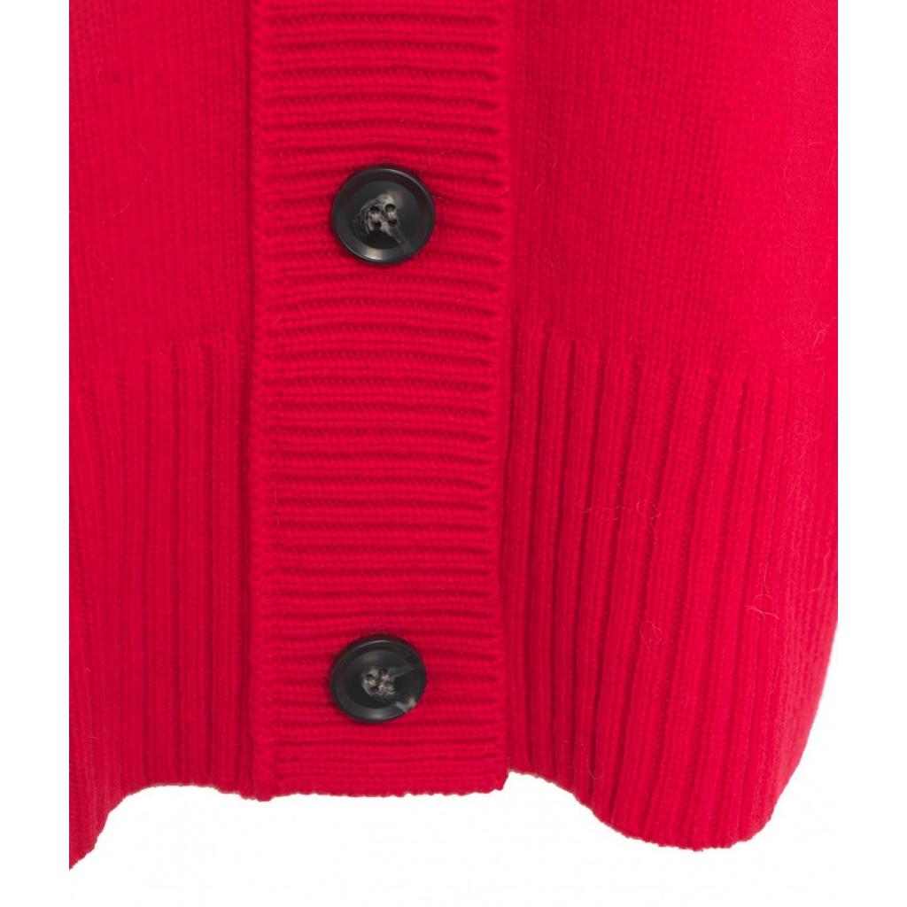 Cardigan oversize in merino rosso