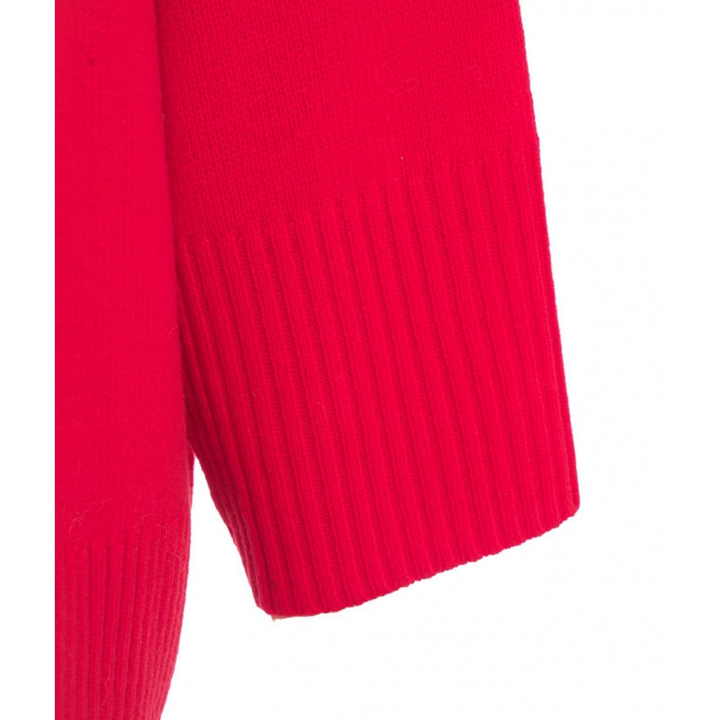 Cardigan oversize in merino rosso