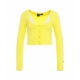 Cardigan cropped morbido giallo