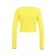 Cardigan cropped morbido giallo