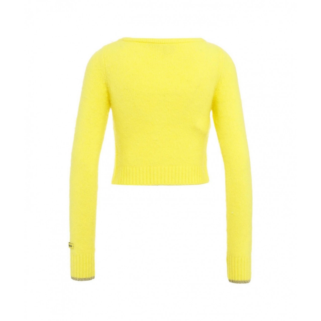 Cardigan cropped morbido giallo