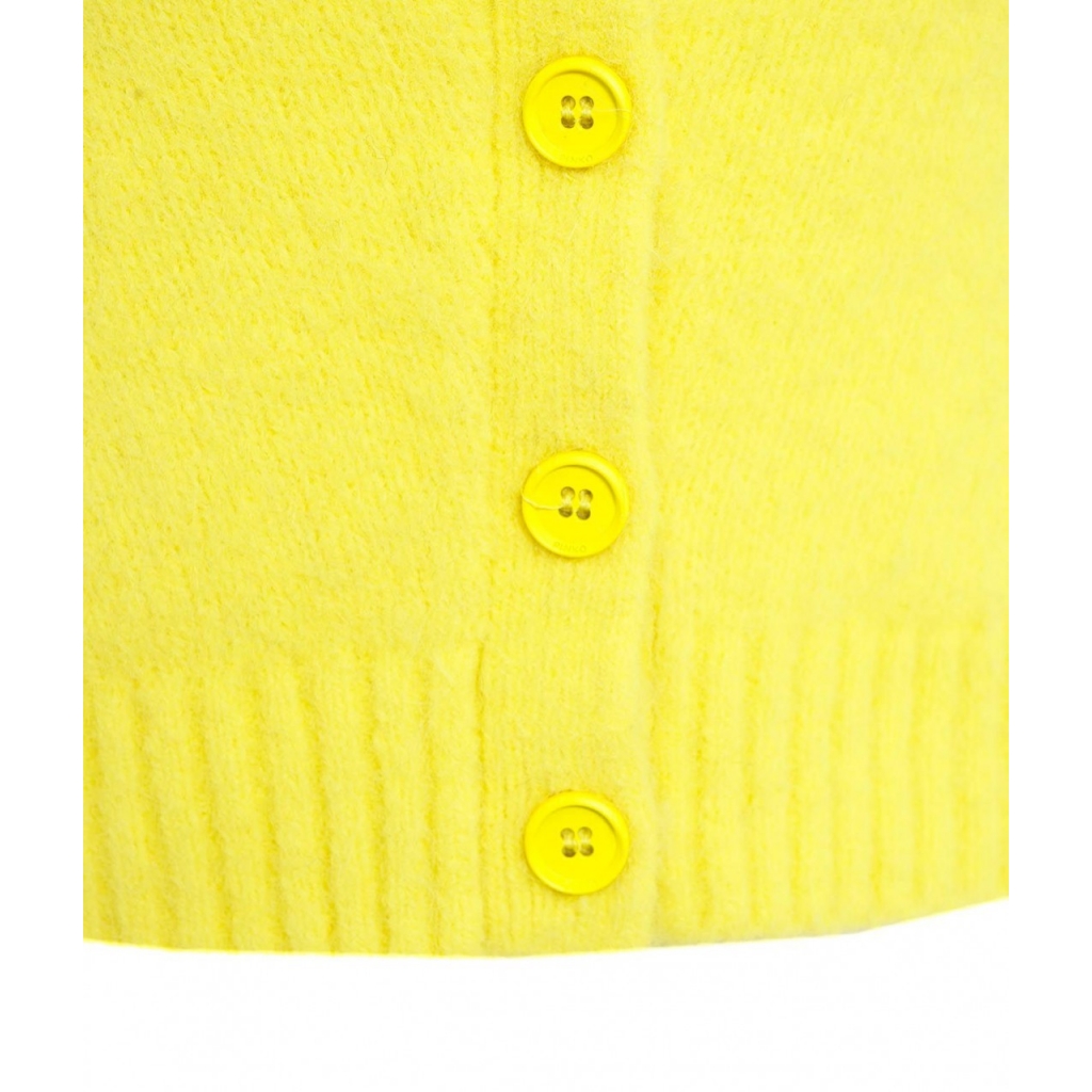 Cardigan cropped morbido giallo