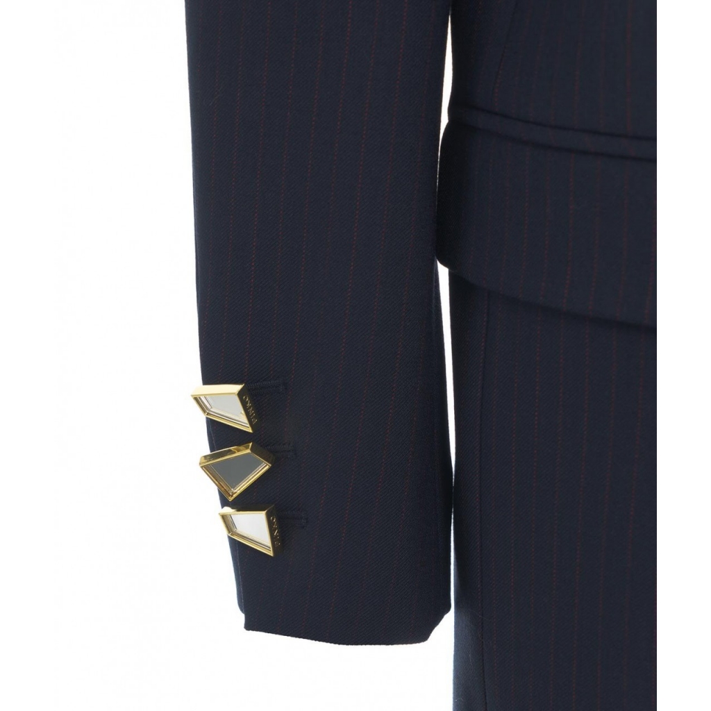 Blazer gessato Rapisardi blu scuro