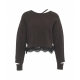 Maglione con pizzo Damigiana marrone scuro