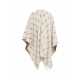 Jacquard poncho con monogramma bianco