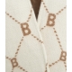 Jacquard poncho con monogramma bianco